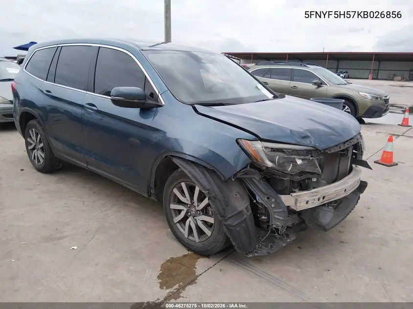 HONDA PILOT 2019, VIN 5FNYF5H57KB026856