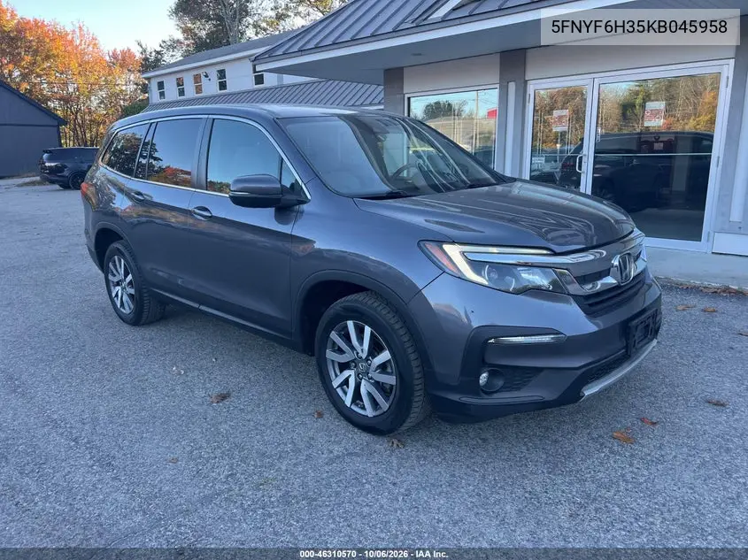 HONDA PILOT 2019, VIN 5FNYF6H35KB045958