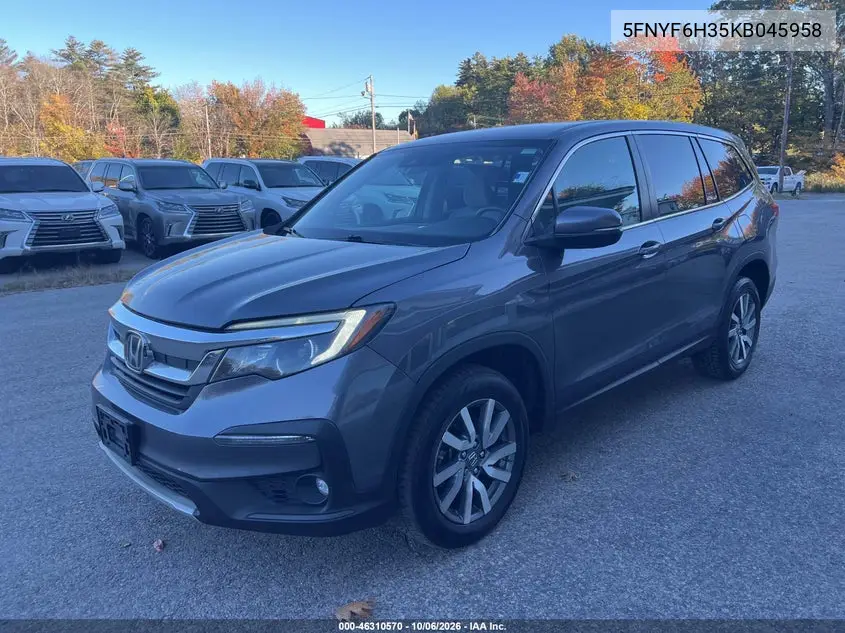 2019 HONDA PILOT VIN 5FNYF6H35KB045958 — фото 2
