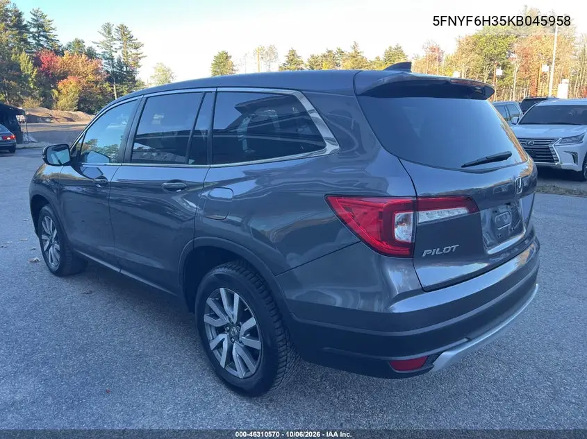 2019 HONDA PILOT VIN 5FNYF6H35KB045958 — фото 3