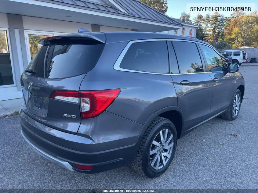 2019 HONDA PILOT VIN 5FNYF6H35KB045958 — фото 4