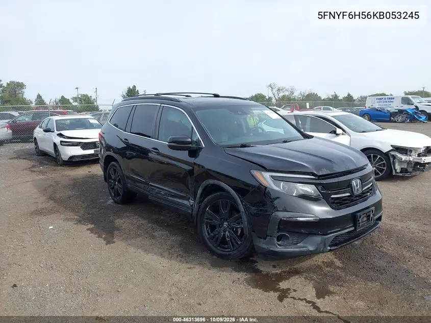 HONDA PILOT 2019, VIN 5FNYF6H56KB053245