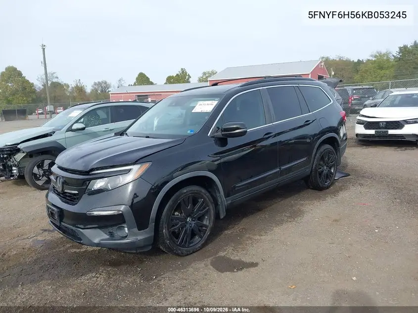 2019 HONDA PILOT VIN 5FNYF6H56KB053245 — фото 2