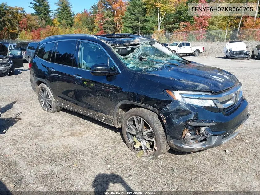 HONDA PILOT 2019, VIN 5FNYF6H07KB066705