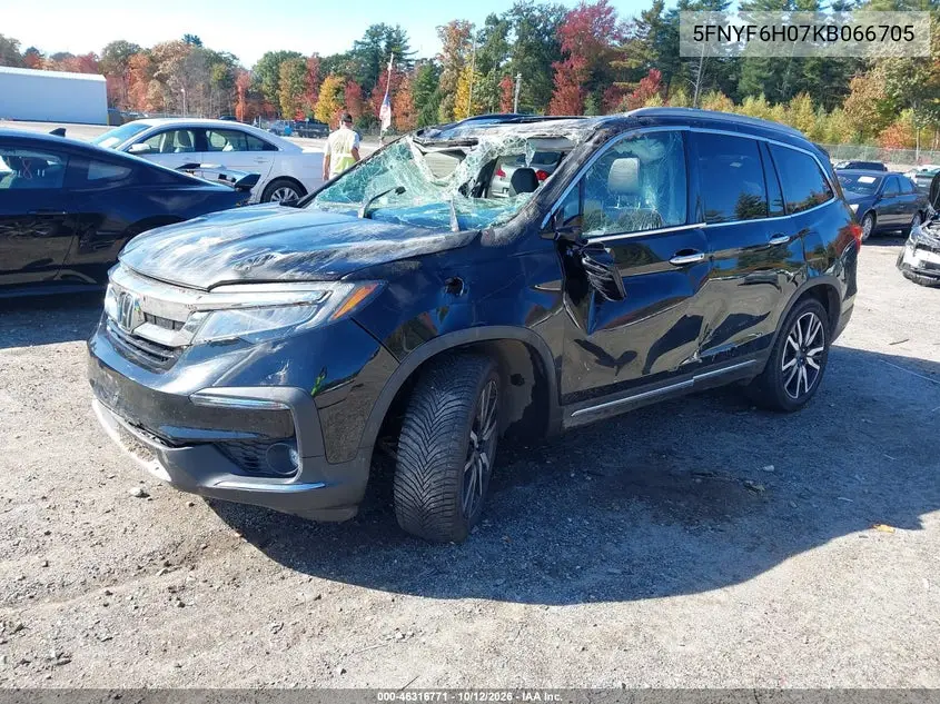 2019 HONDA PILOT VIN 5FNYF6H07KB066705 — фото 2