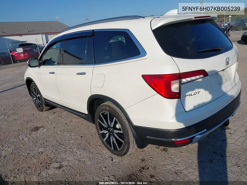 2019 HONDA PILOT VIN 5FNYF6H07KB005239 — фото 3