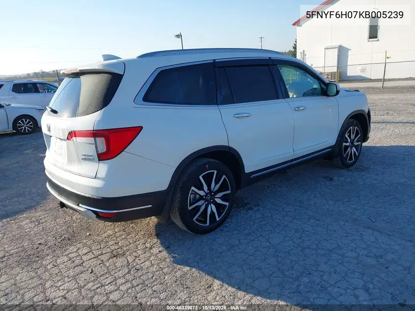 2019 HONDA PILOT VIN 5FNYF6H07KB005239 — фото 4