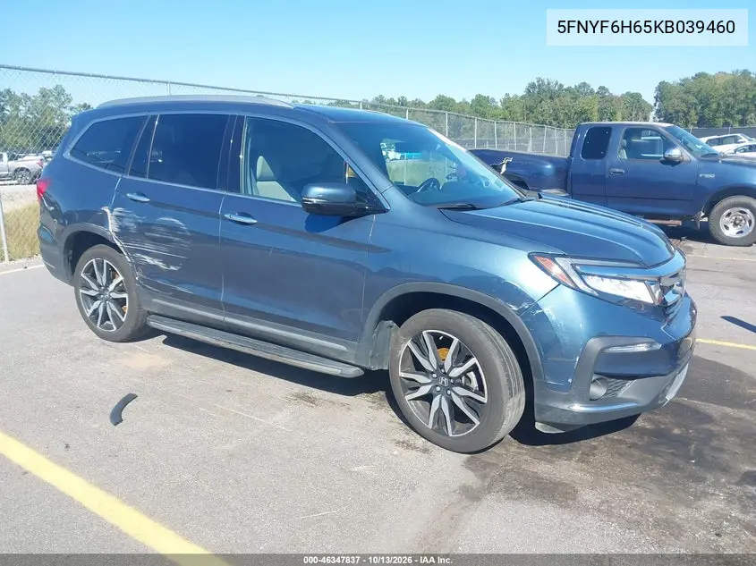 HONDA PILOT 2019, VIN 5FNYF6H65KB039460