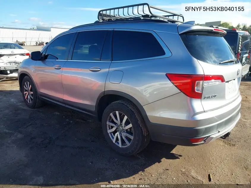 2019 HONDA PILOT VIN 5FNYF5H53KB040155 — фото 3