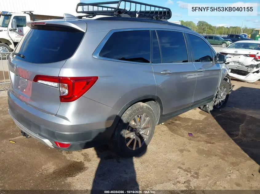 2019 HONDA PILOT VIN 5FNYF5H53KB040155 — фото 4