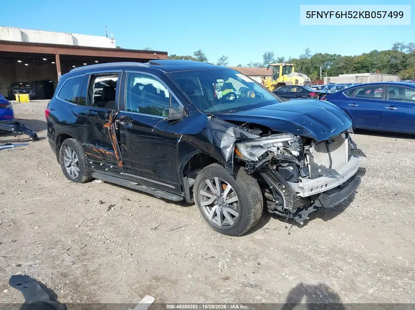 HONDA PILOT 2019, VIN 5FNYF6H52KB057499