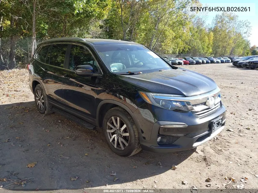 HONDA PILOT 2020, VIN 5FNYF6H5XLB026261