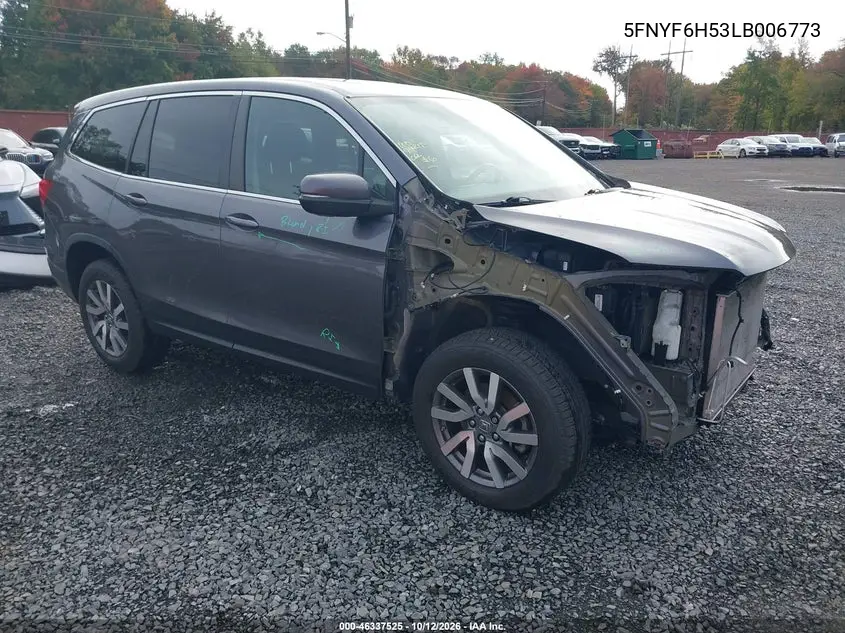 HONDA PILOT 2020, VIN 5FNYF6H53LB006773