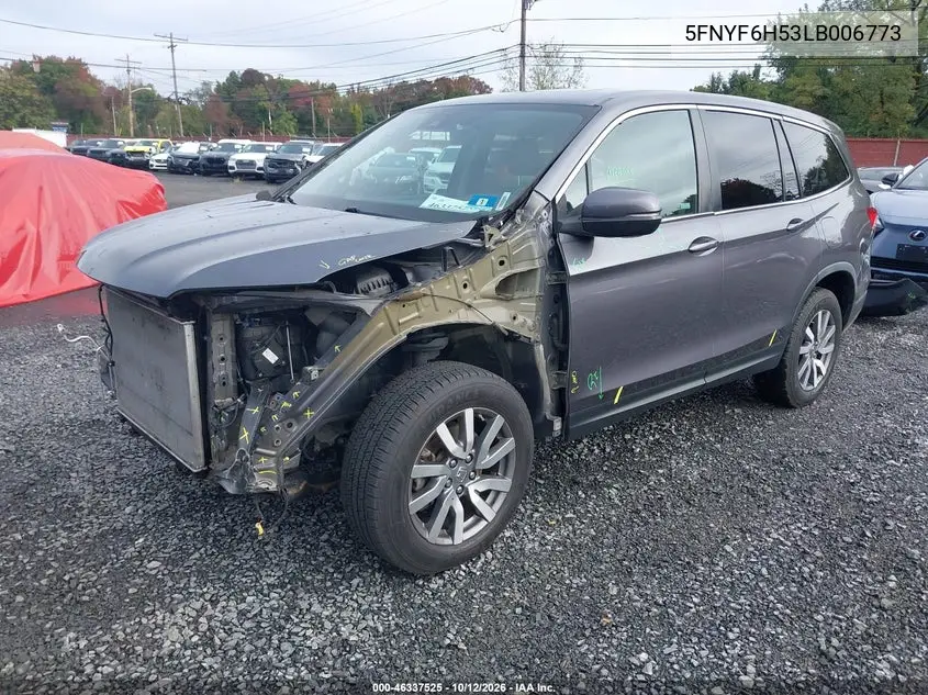 2020 HONDA PILOT VIN 5FNYF6H53LB006773 — фото 2
