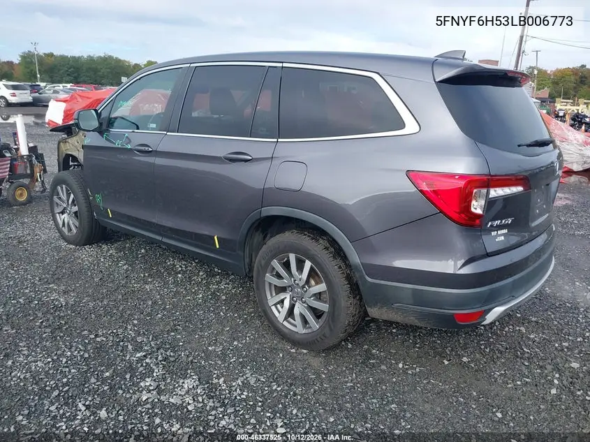2020 HONDA PILOT VIN 5FNYF6H53LB006773 — фото 3