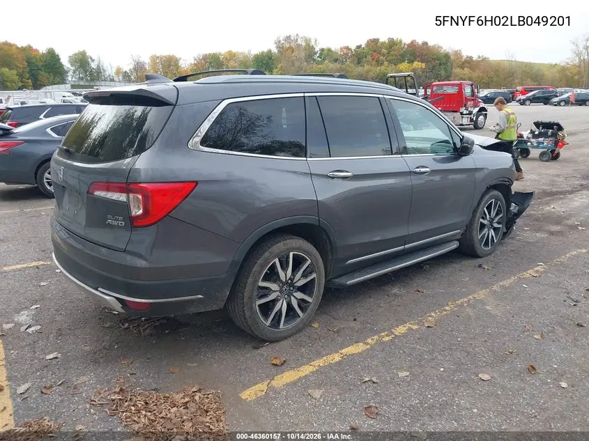 2020 HONDA PILOT VIN 5FNYF6H02LB049201 — фото 4