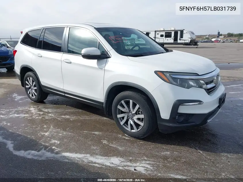 HONDA PILOT 2020, VIN 5FNYF6H57LB031739
