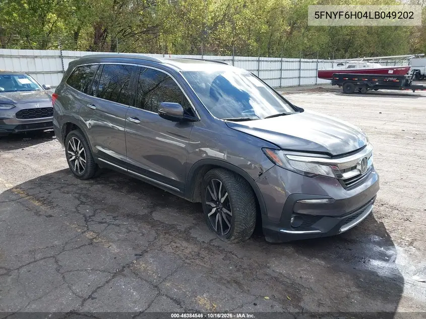 HONDA PILOT 2020, VIN 5FNYF6H04LB049202