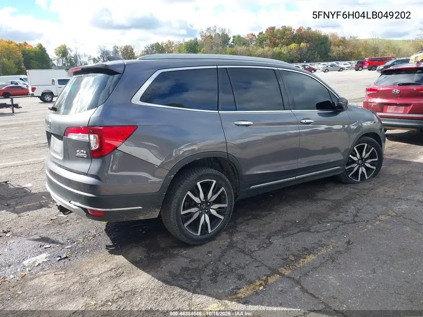 2020 HONDA PILOT VIN 5FNYF6H04LB049202 — фото 4