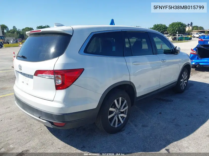 2021 HONDA PILOT VIN 5FNYF5H38MB015799 — фото 4