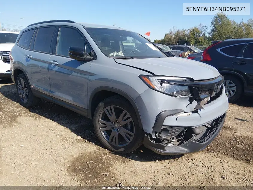 HONDA PILOT 2022, VIN 5FNYF6H34NB095271