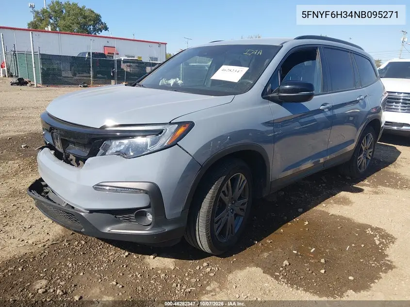 2022 HONDA PILOT VIN 5FNYF6H34NB095271 — фото 2