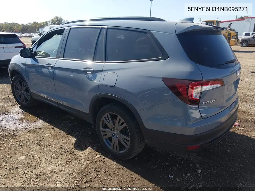 2022 HONDA PILOT VIN 5FNYF6H34NB095271 — фото 3