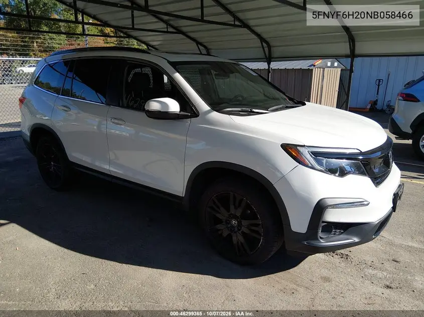 HONDA PILOT 2022, VIN 5FNYF6H20NB058466
