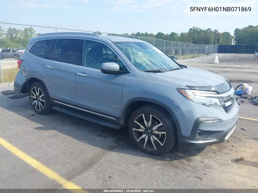 HONDA PILOT 2022, VIN 5FNYF6H01NB071869