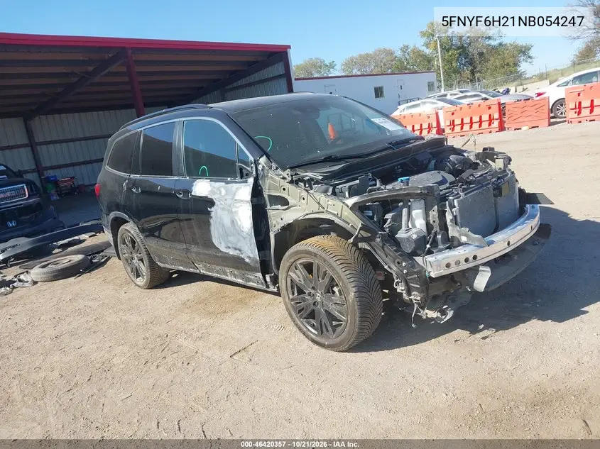 HONDA PILOT 2022, VIN 5FNYF6H21NB054247