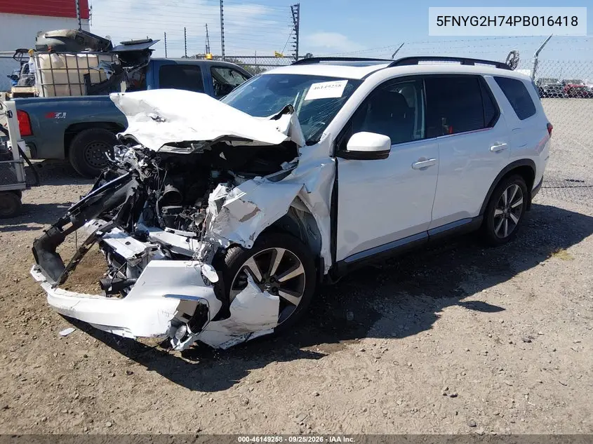 2023 HONDA PILOT VIN 5FNYG2H74PB016418 — фото 2