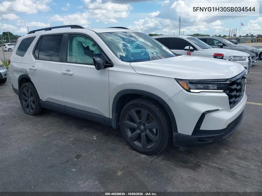 HONDA PILOT 2025, VIN 5FNYG1H30SB034544