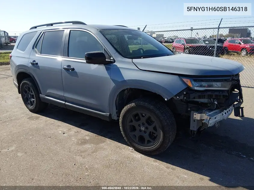 HONDA PILOT 2025, VIN 5FNYG1H60SB146318