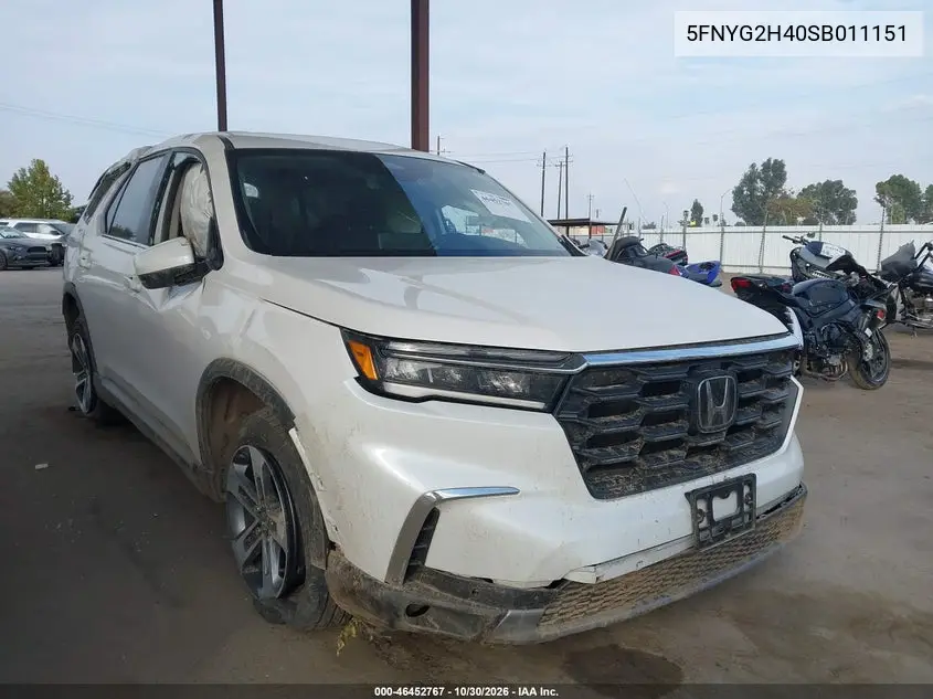 HONDA PILOT 2025, VIN 5FNYG2H40SB011151