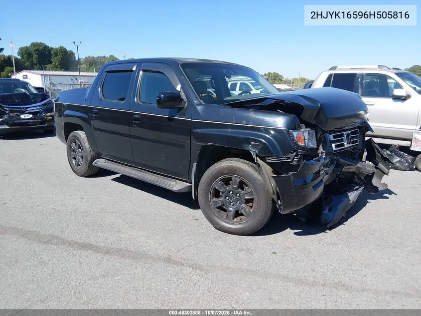 HONDA RIDGELINE 2006, VIN 2HJYK16596H505816