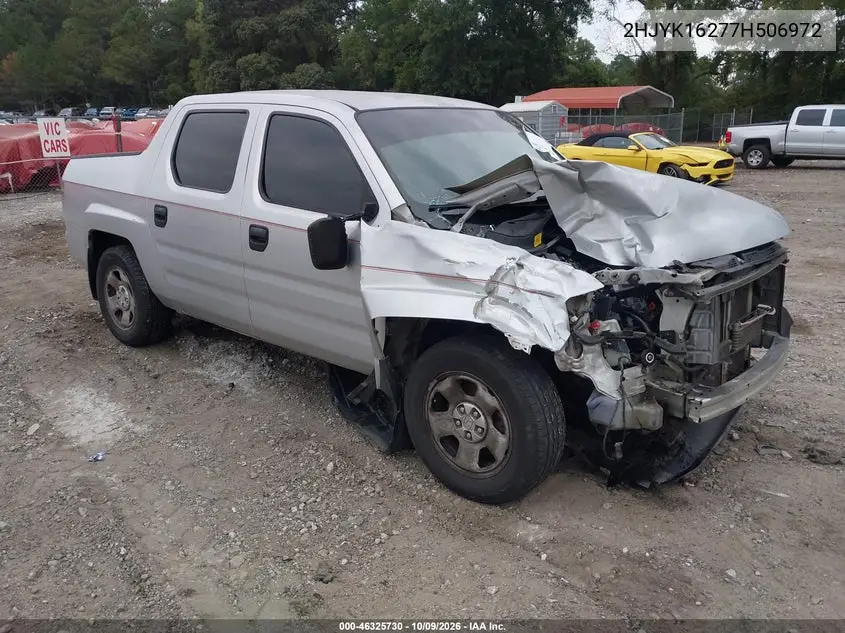HONDA RIDGELINE 2007, VIN 2HJYK16277H506972