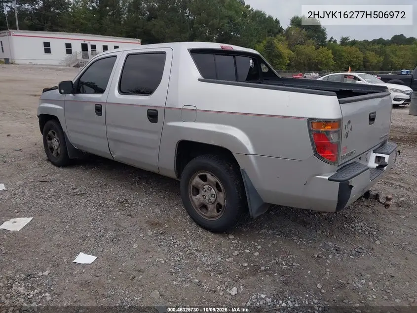 2007 HONDA RIDGELINE VIN 2HJYK16277H506972 — фото 3