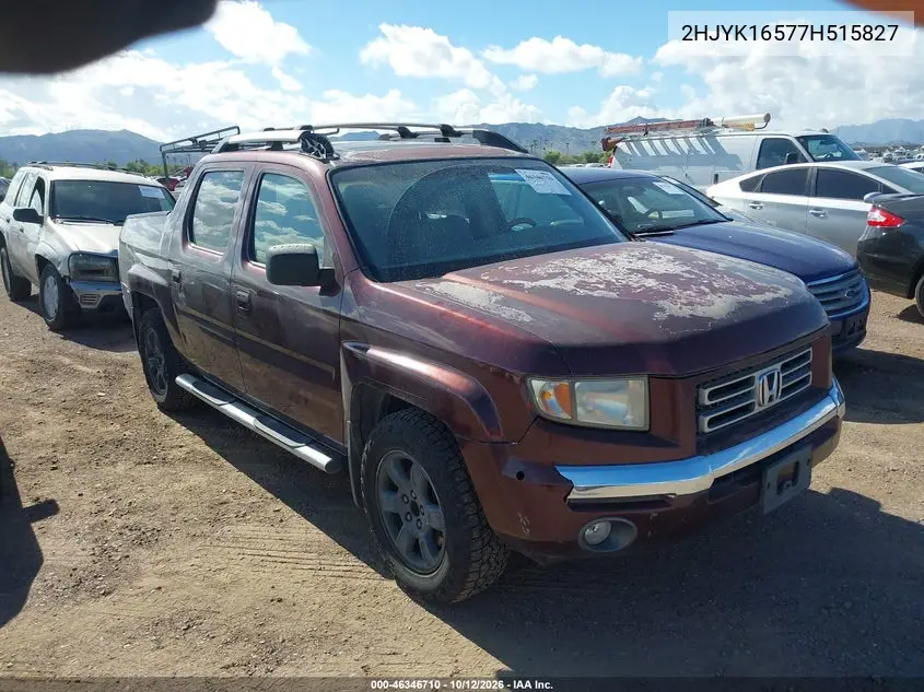 HONDA RIDGELINE 2007, VIN 2HJYK16577H515827