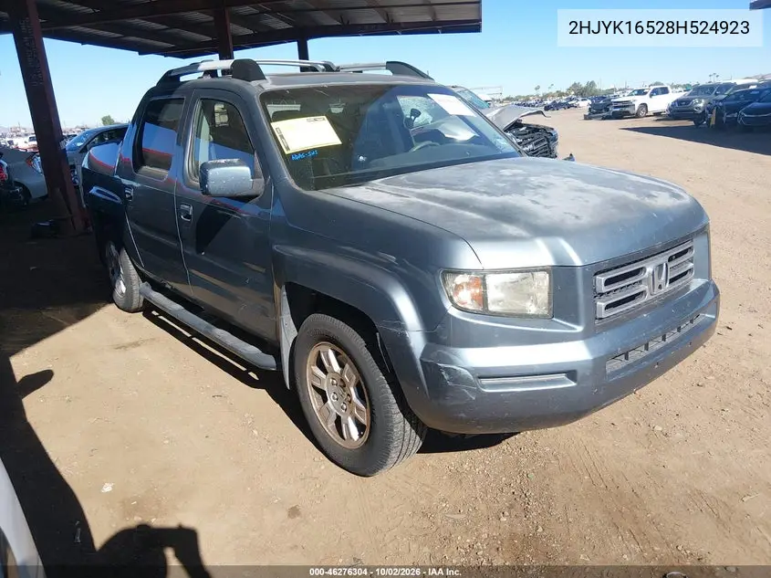 HONDA RIDGELINE 2008, VIN 2HJYK16528H524923