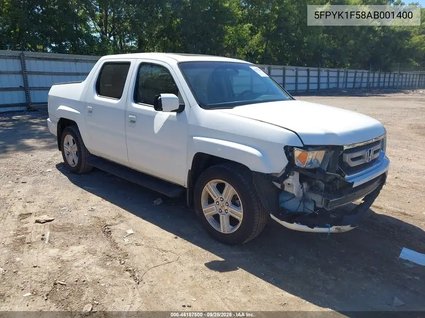 HONDA RIDGELINE 2010, VIN 5FPYK1F58AB001400