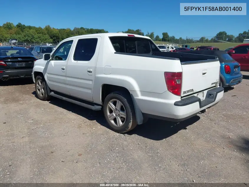 2010 HONDA RIDGELINE VIN 5FPYK1F58AB001400 — фото 3