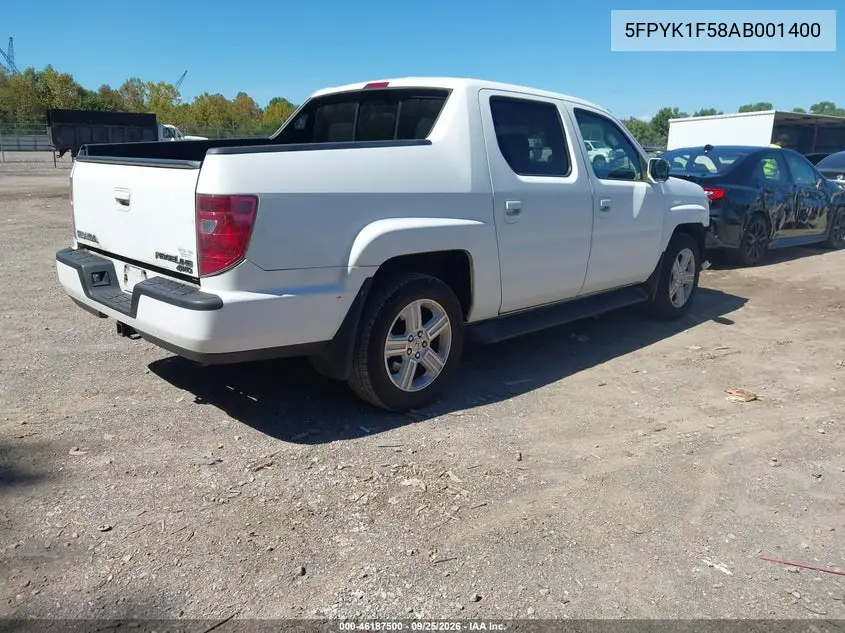 2010 HONDA RIDGELINE VIN 5FPYK1F58AB001400 — фото 4