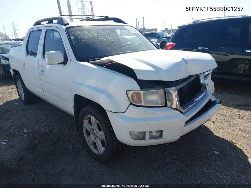 HONDA RIDGELINE 2011, VIN 5FPYK1F55BB001257