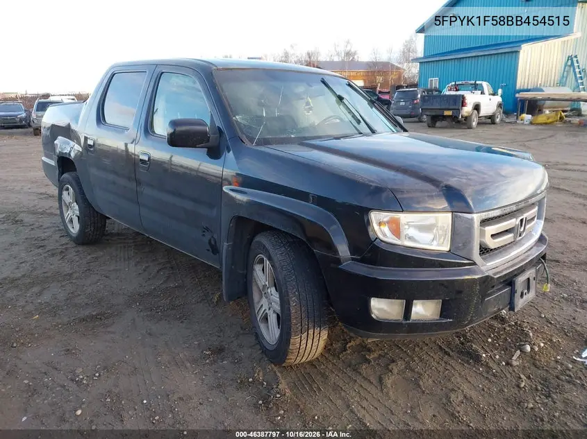 HONDA RIDGELINE 2011, VIN 5FPYK1F58BB454515