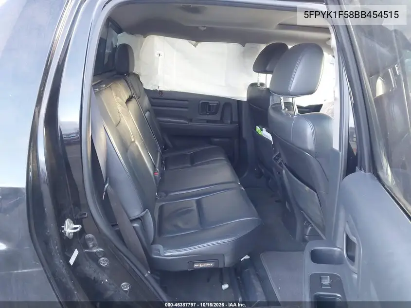 2011 HONDA RIDGELINE VIN 5FPYK1F58BB454515 — фото 8