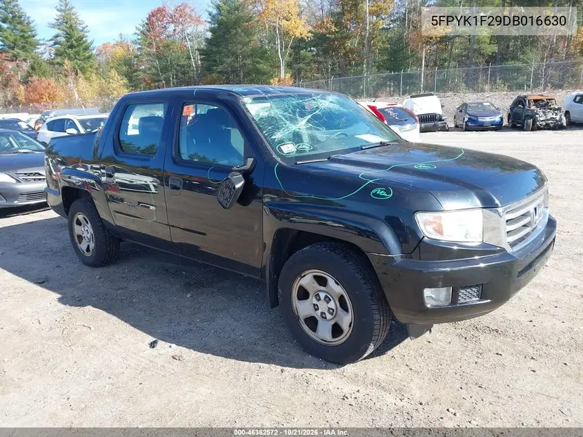 HONDA RIDGELINE 2013, VIN 5FPYK1F29DB016630