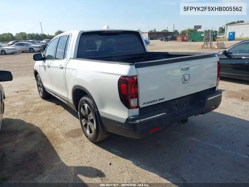 2017 HONDA RIDGELINE VIN 5FPYK2F5XHB005562 — фото 3