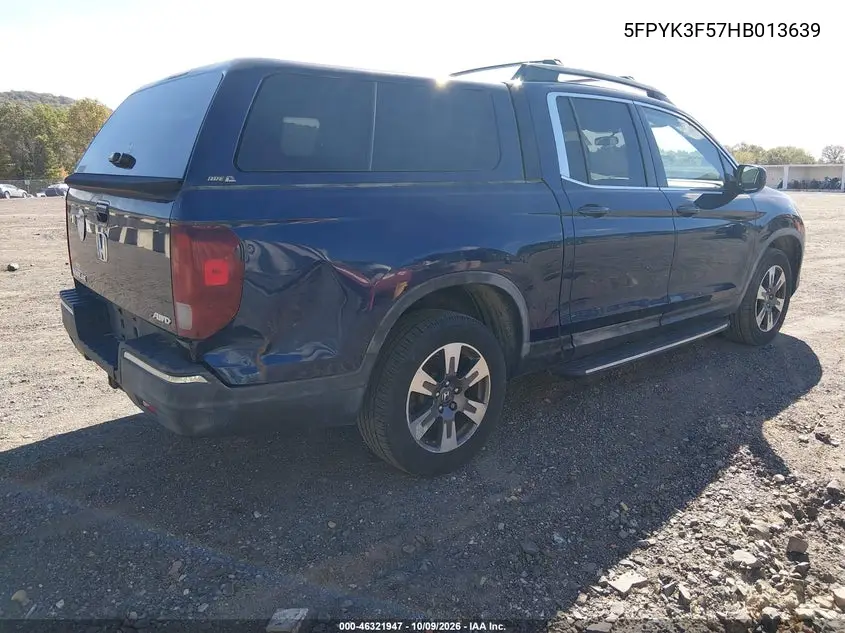 2017 HONDA RIDGELINE VIN 5FPYK3F57HB013639 — фото 4