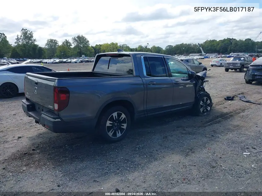 2020 HONDA RIDGELINE VIN 5FPYK3F56LB017187 — фото 4