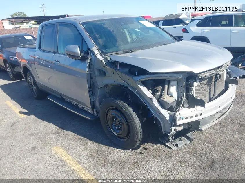 HONDA RIDGELINE 2020, VIN 5FPYK2F13LB001195